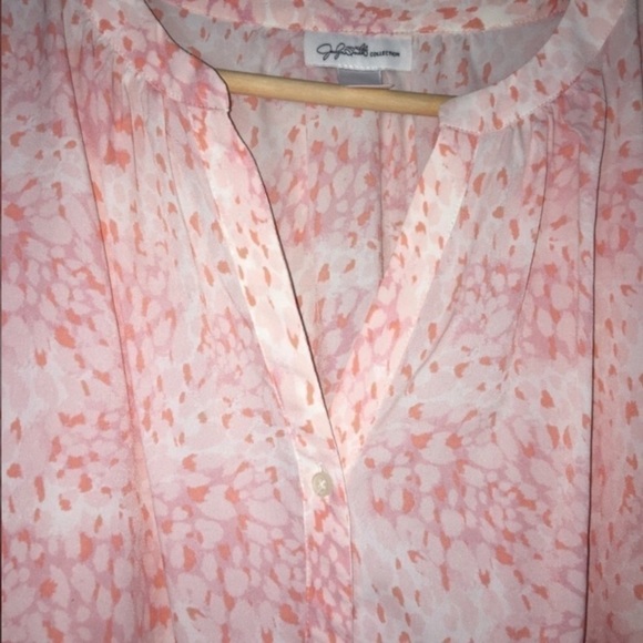 Jaclyn Smith Pink Dot Button Down - Picture 4 of 5